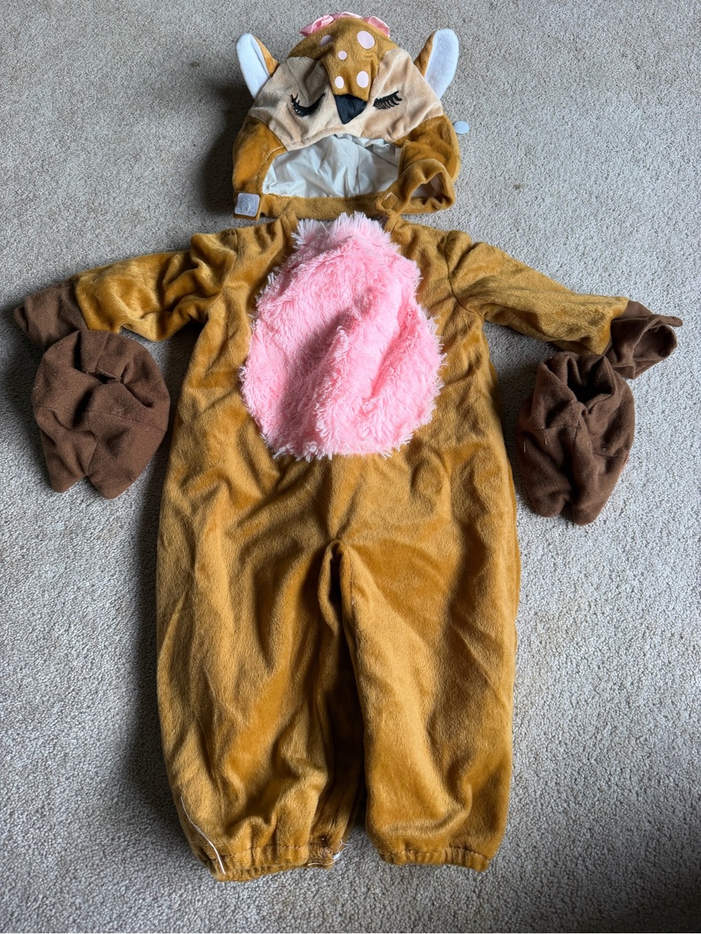 Kids Deer Costume with Pink Belly Hood